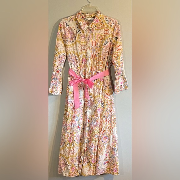 Zara Dresses & Skirts - Zara Printed 100% Cotton Shirt Dress Midi Length Size XXL